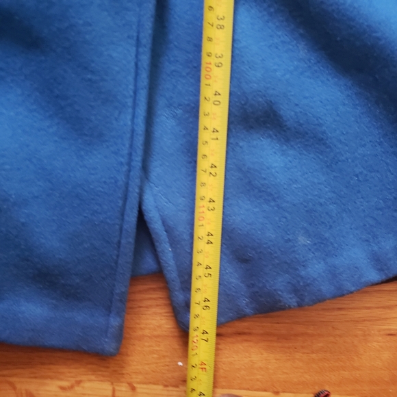 Micki! Vintage USA sz 10 blue Double-Breasted long womens wool coat - Picture 2 of 16